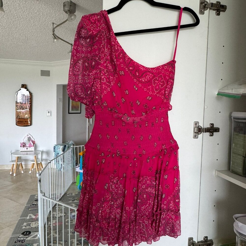 Rococo Sand One Shoulder Mini Dress NWOT